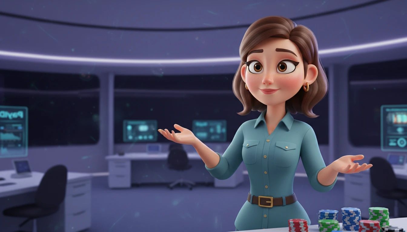 Casino character answering common questions about PayID online pokies