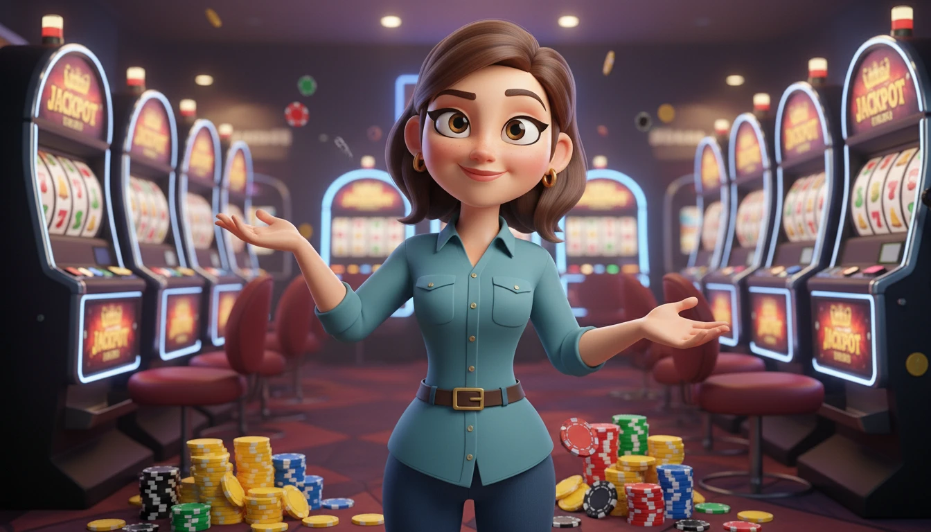 Casino character answering common PayID online pokies questions
